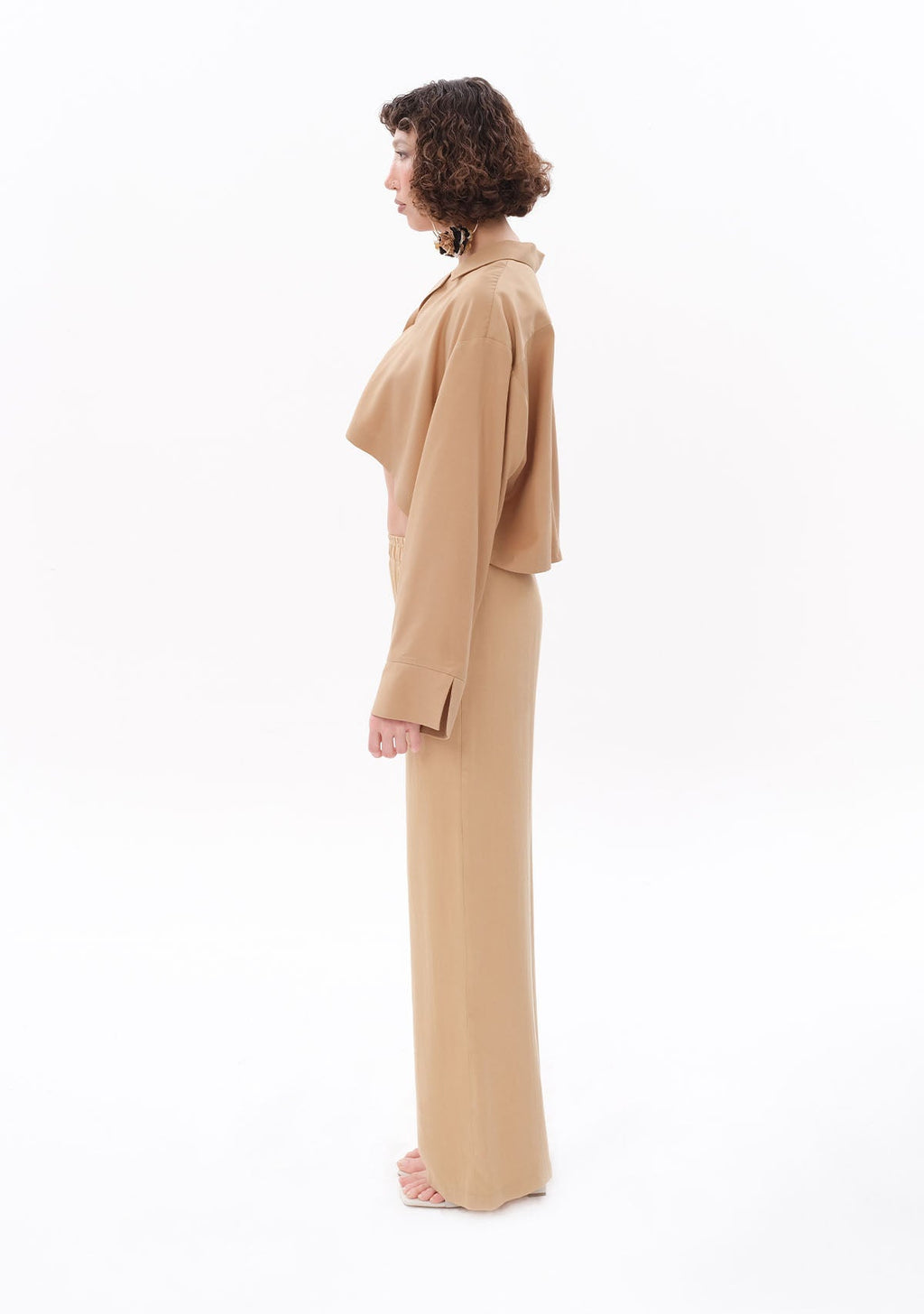 Tiny Bej Tencel™ Beli Lastikli Pantolon görünüm 4