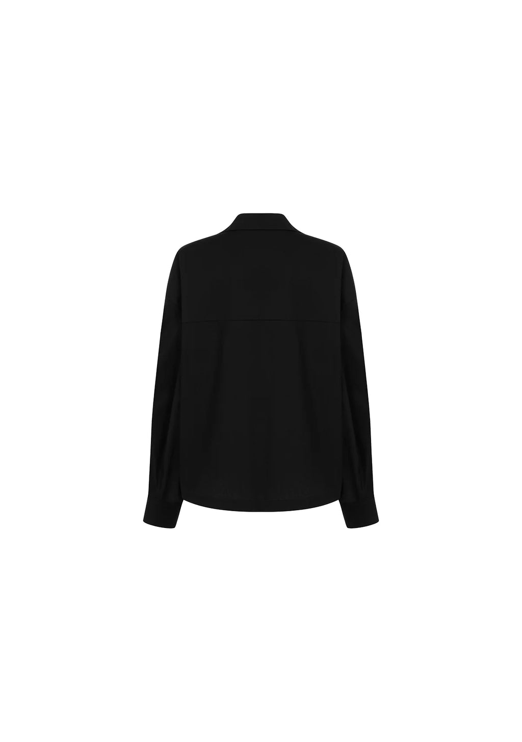 Geniş Kesim Pamuklu Siyah Gömlek