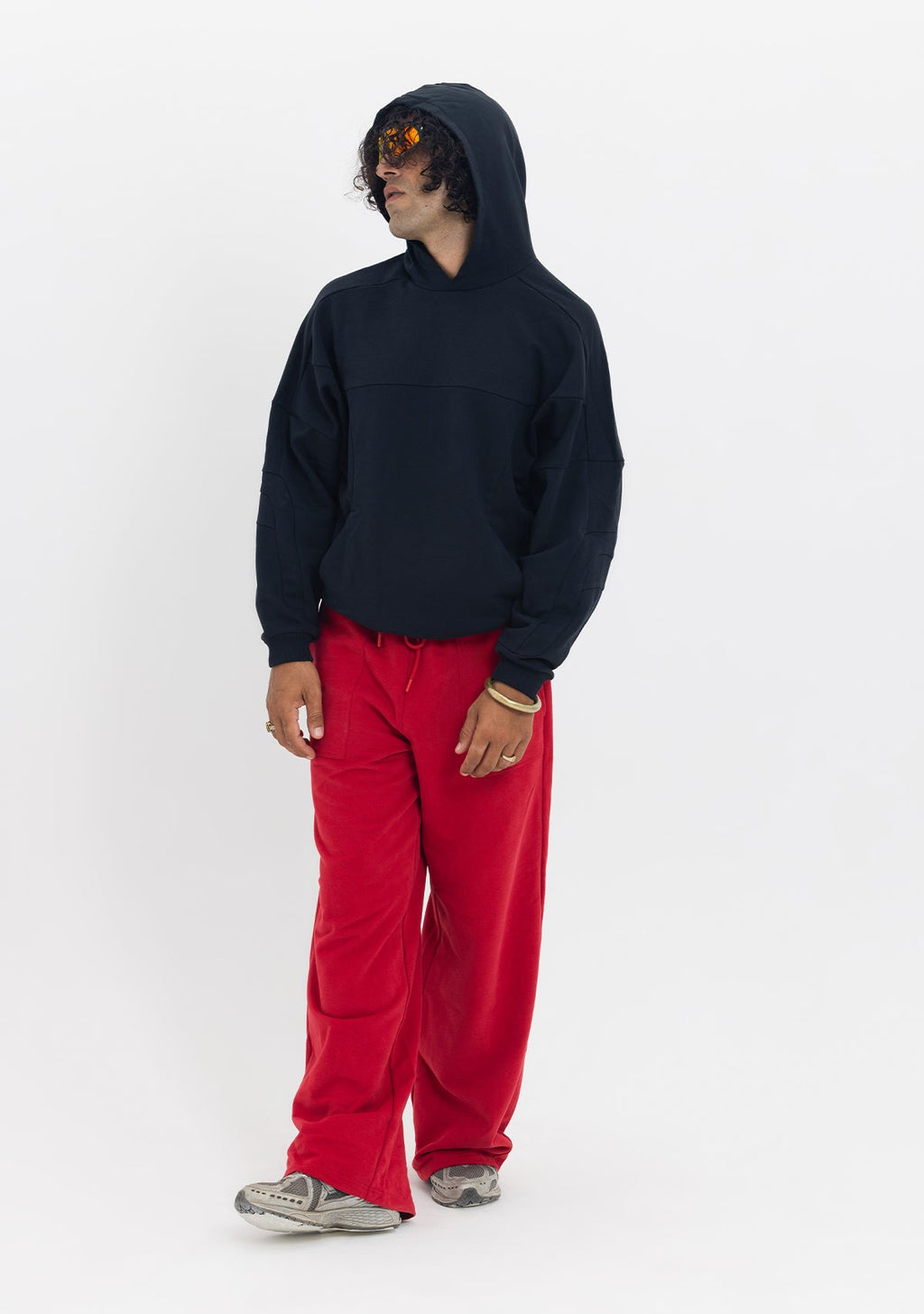 Tiny Dikiş Detaylı Kapüşonlu Oversize Siyah Sweatshirt görünüm 4