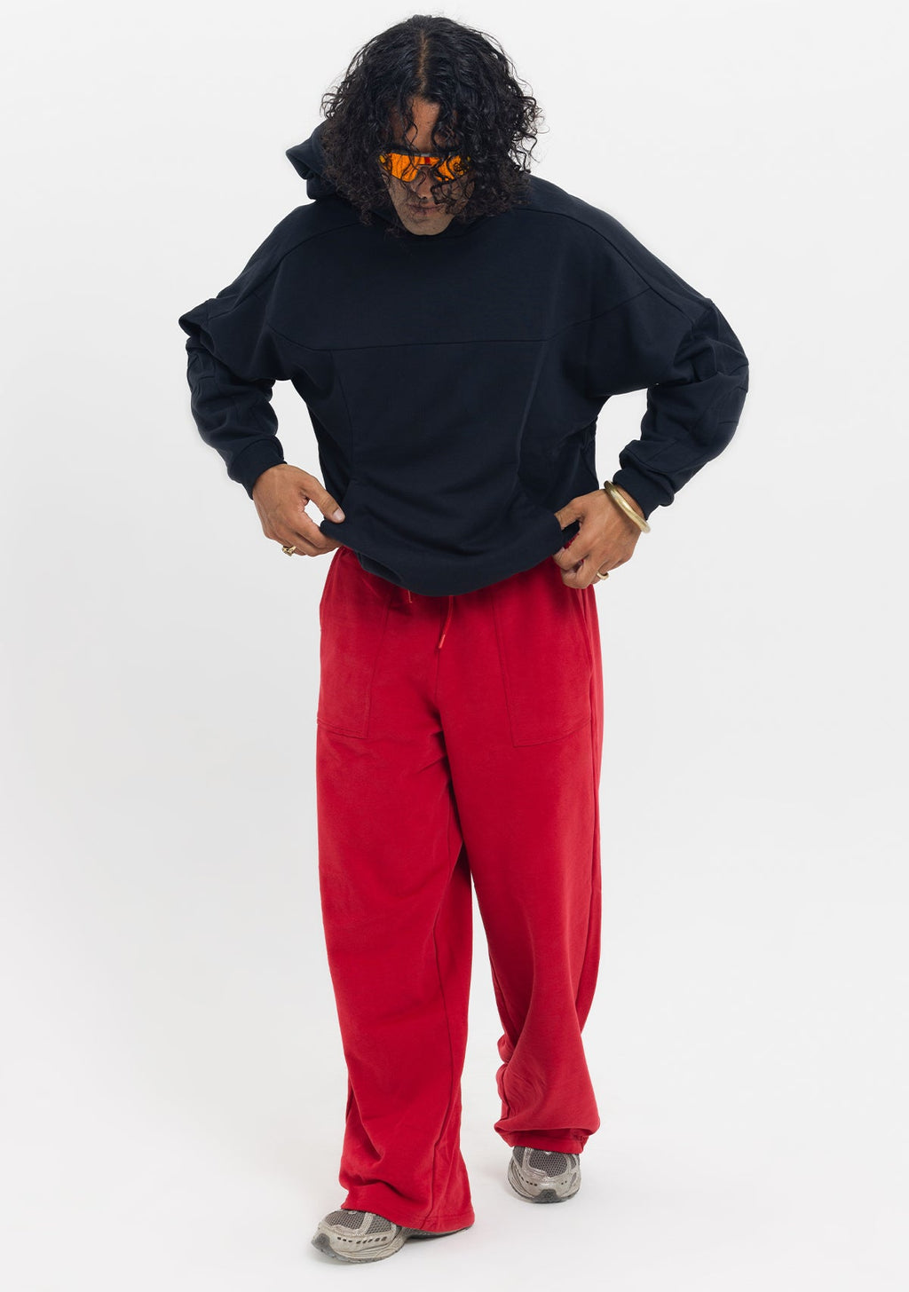 Tiny Dikiş Detaylı Kapüşonlu Oversize Siyah Sweatshirt görünüm 5