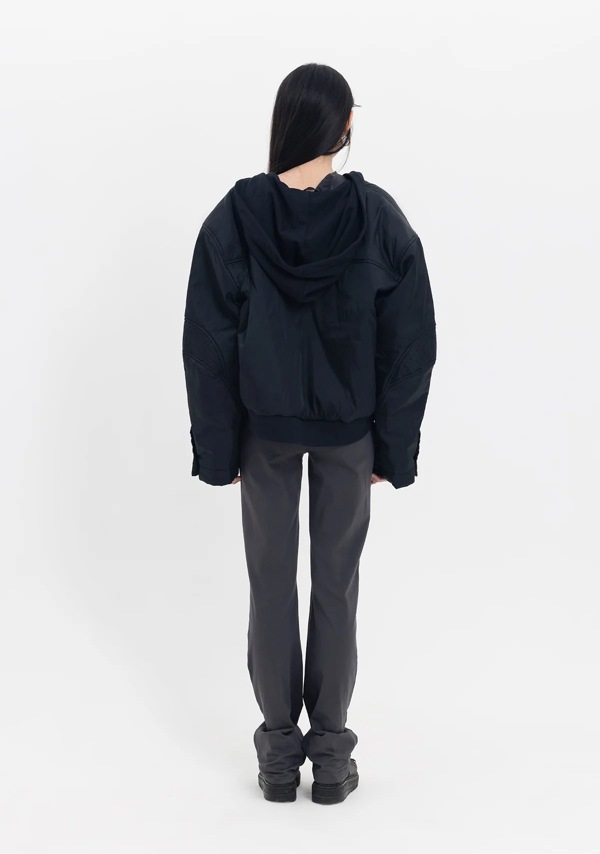 Tiny Kapüşonlu Fermuarlı Siyah Bomber Ceket