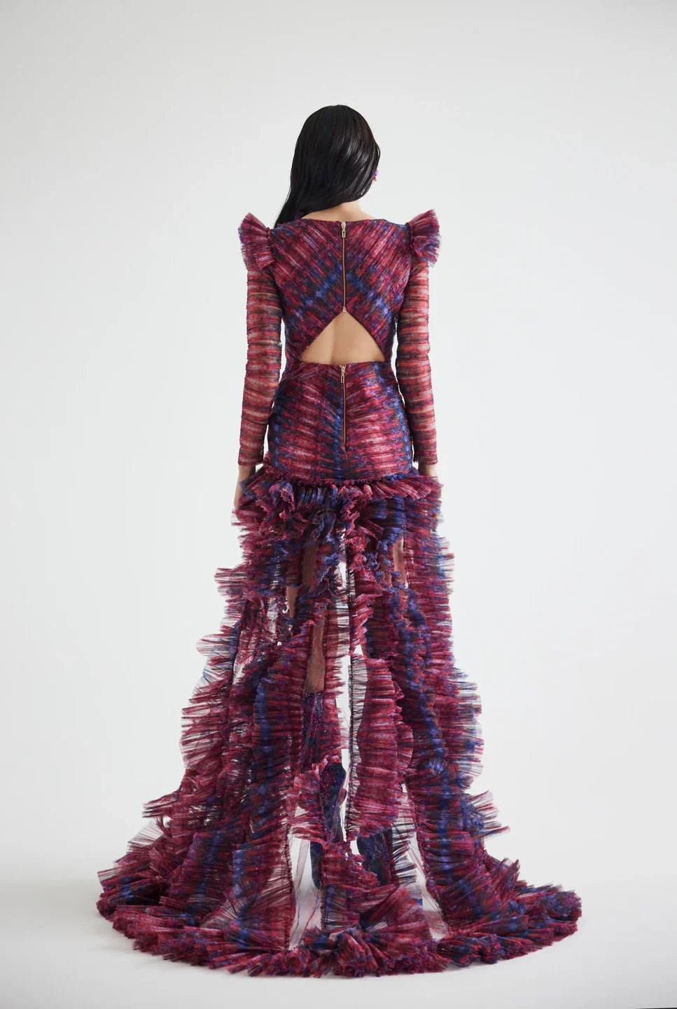 Haleia Göğüs Drapeli Yandan Yırtmaçlı Desenli Elbise