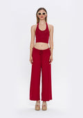 Tiny Halter Yaka Bordo Yumuşak Bluz ana görünüm