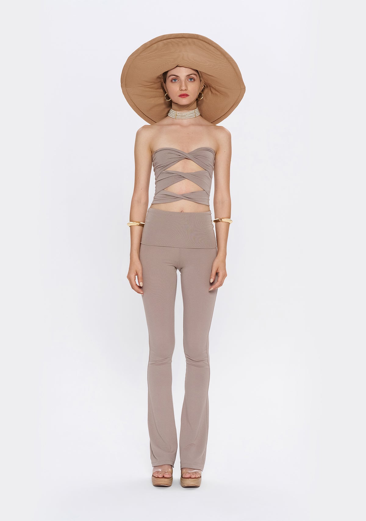 Tiny Çapraz Bant Detaylı Straplez Açık Kahverengi Büstiyer görünüm 3