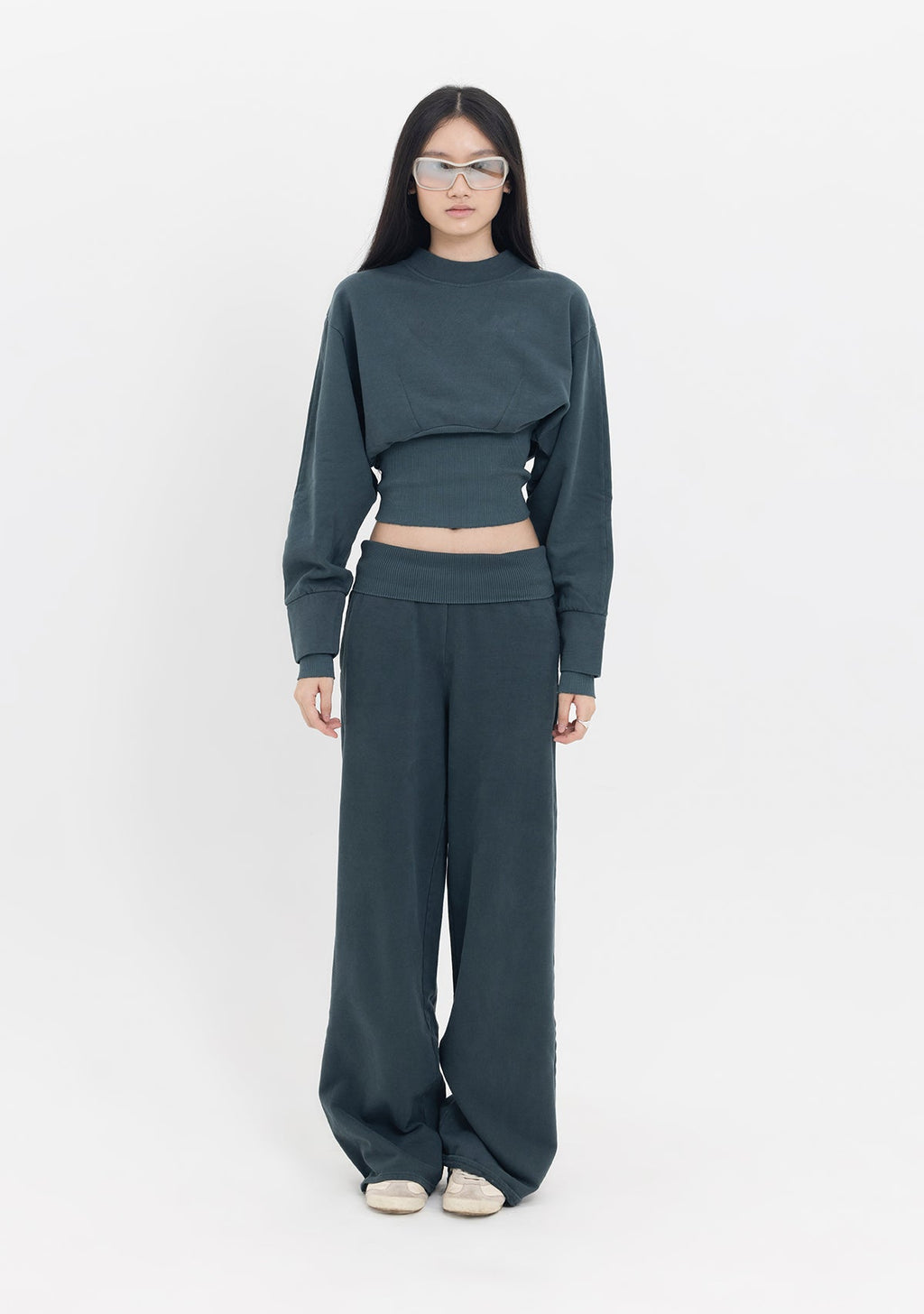 Tiny Yarım Balıkçı Yaka Lastik Bel Detaylı Pamuklu Antrasit Sweatshirt ana görünüm