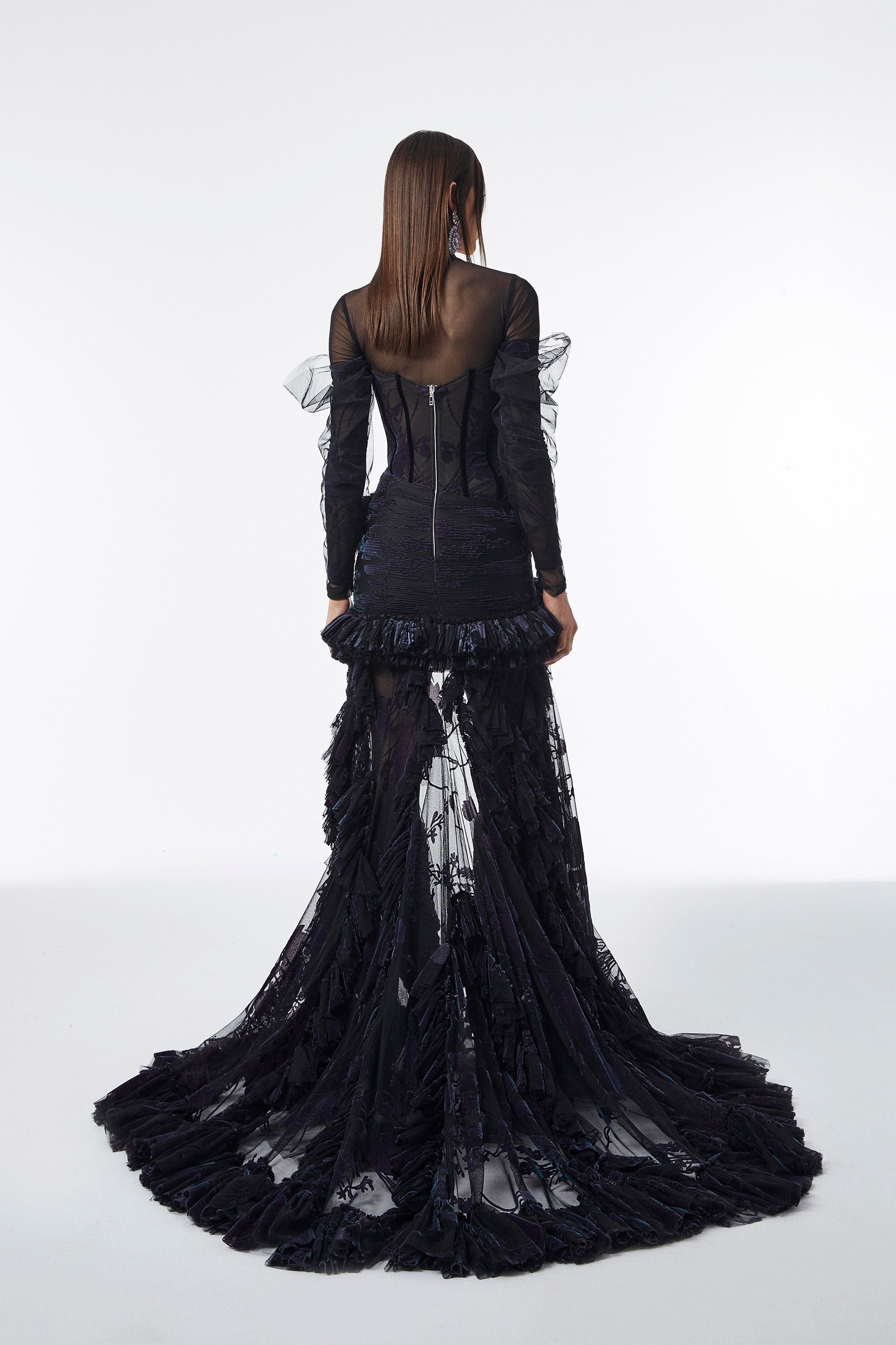 Haleia Off-Shoulder Velvet-Effect Dönüşebilir Elbise