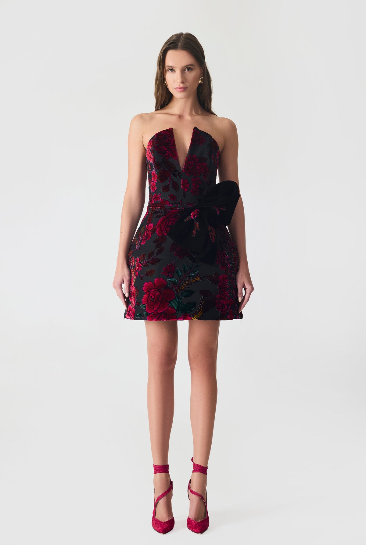 Haleia Burnout Velvet Mini Dress
