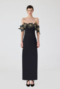 Haleia Off Shoulder 3D Flower Long Dress