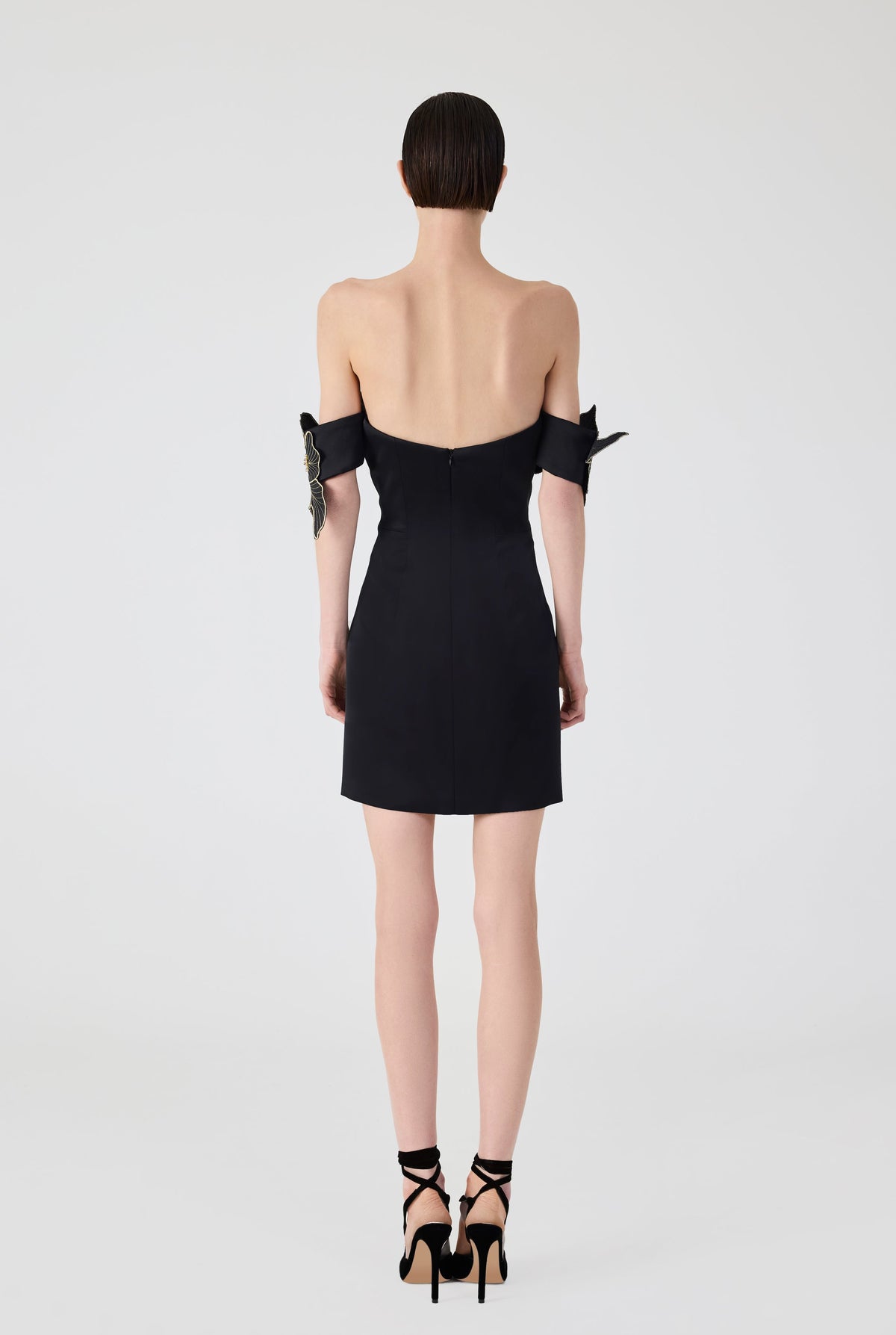 Haleia Off Shoulder 3D Flower Mini Dress