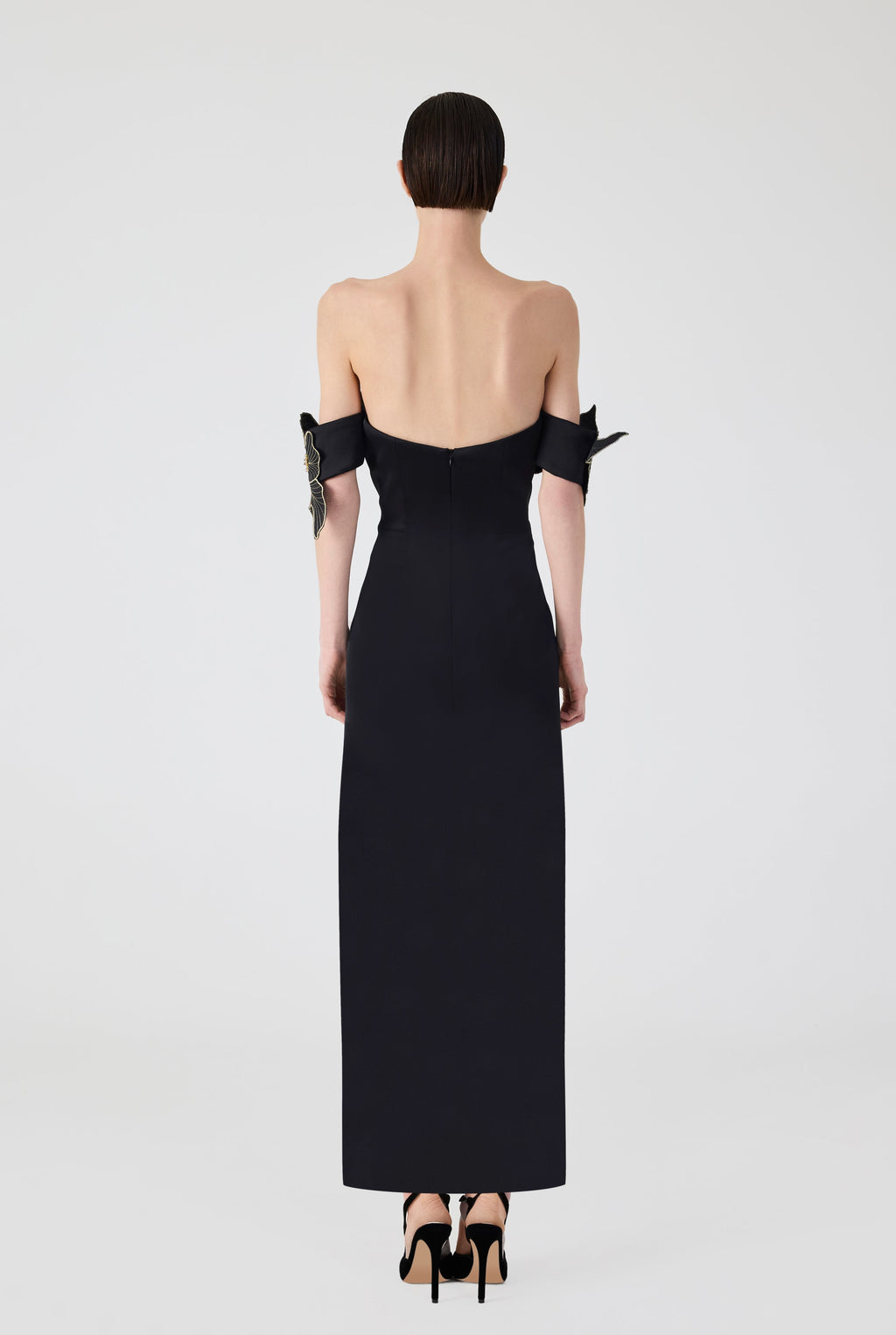 Haleia Off Shoulder 3D Flower Long Dress