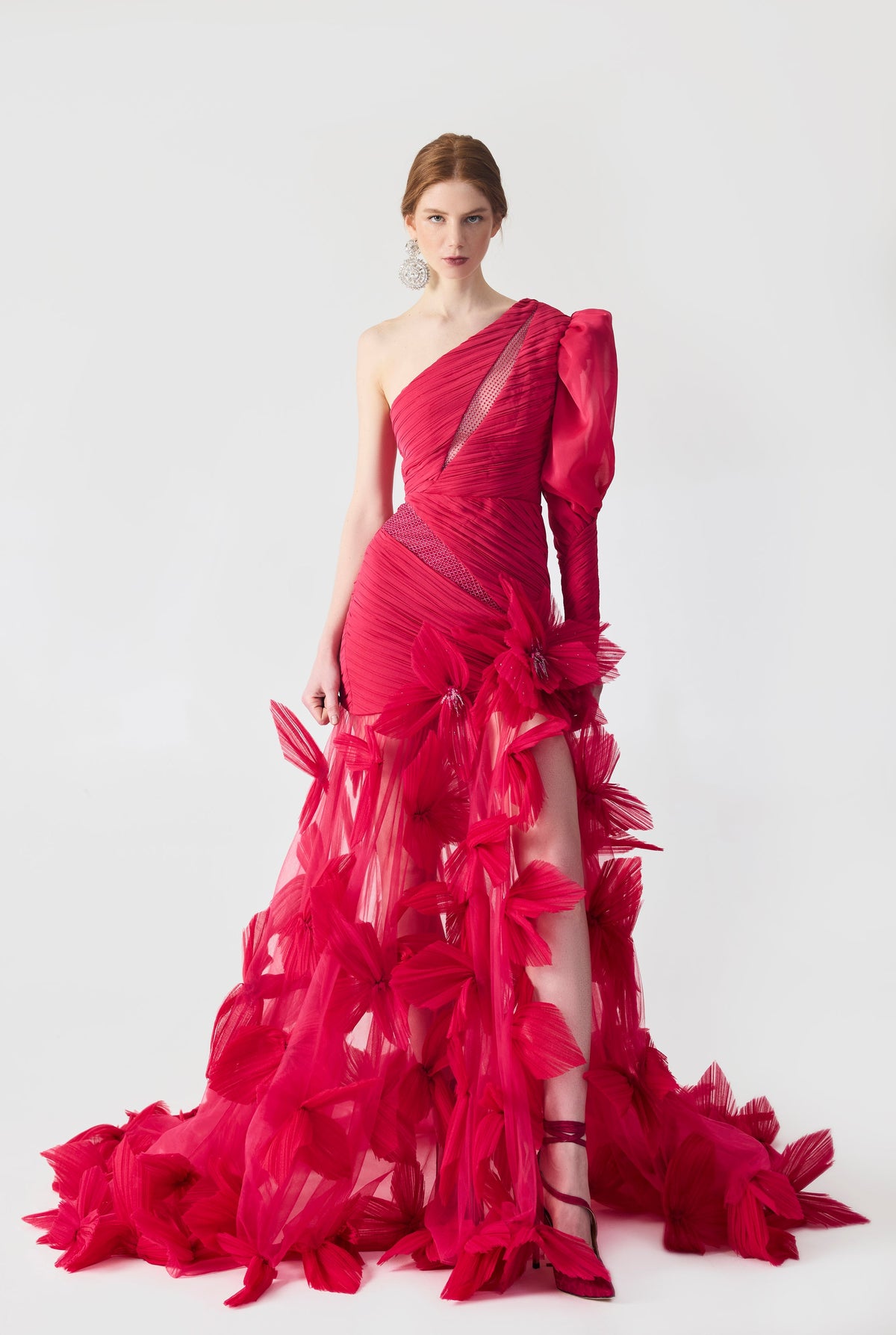 Haleia Drapped Hand Embroidered Maxi Dress