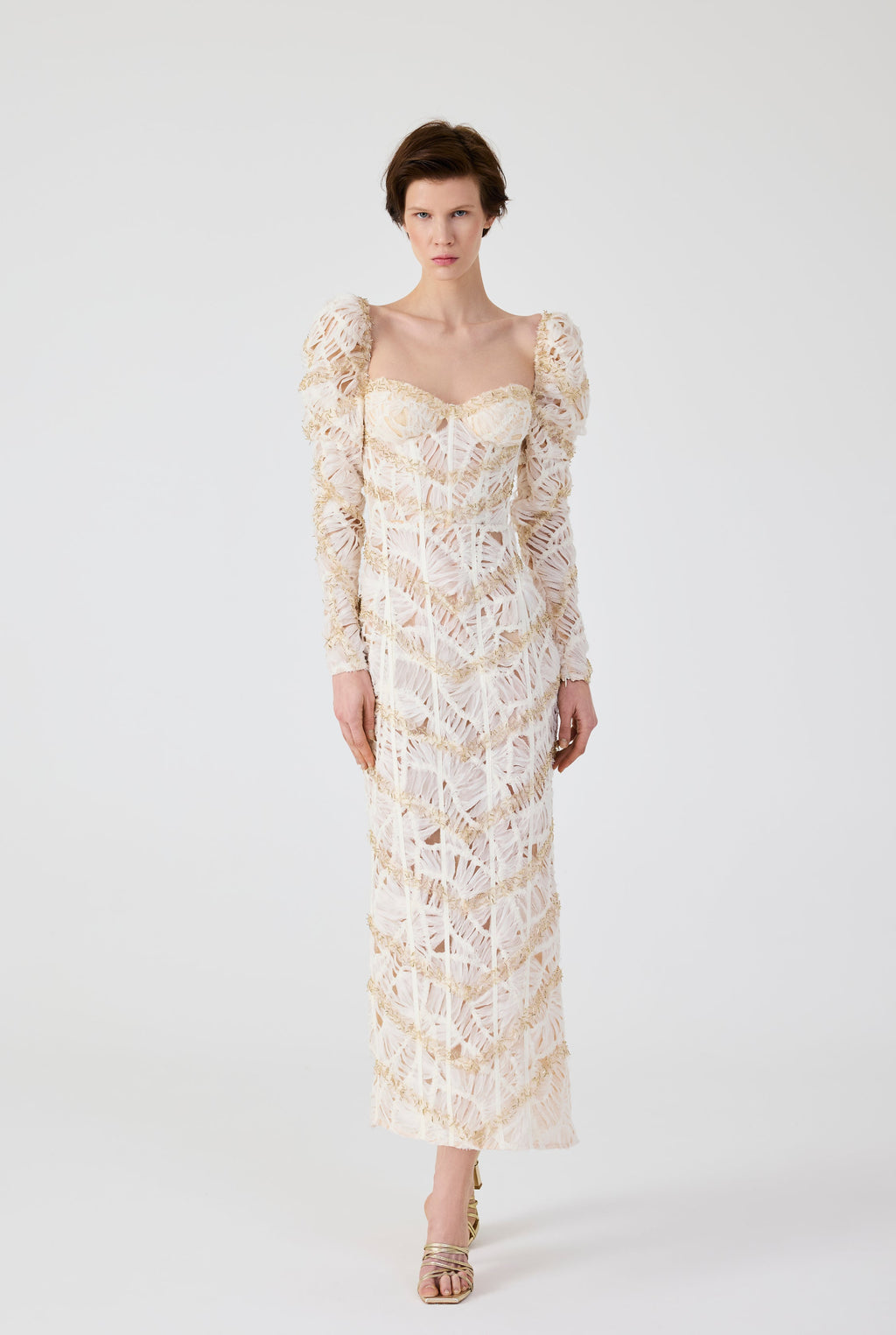 Haleia Flounce Midi Dress