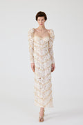Haleia Flounce Midi Dress