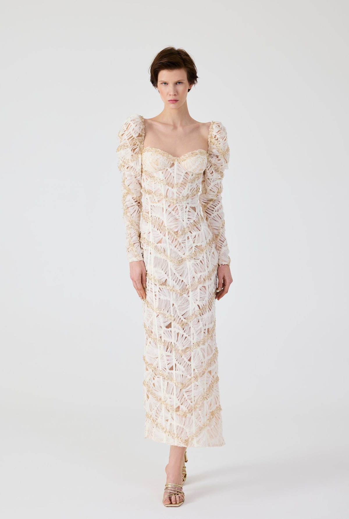 Haleia Flounce Midi Dress