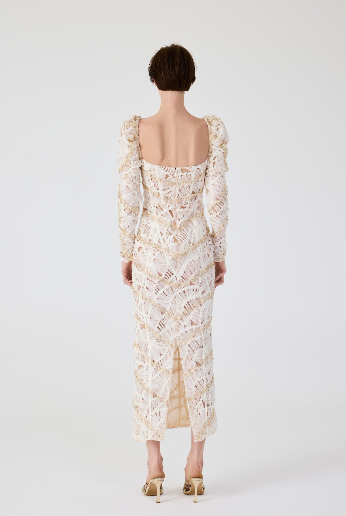 Haleia Flounce Midi Dress