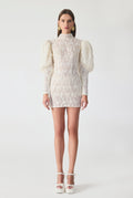 Haleia French Lace Cut Out Detailed Mini Dress