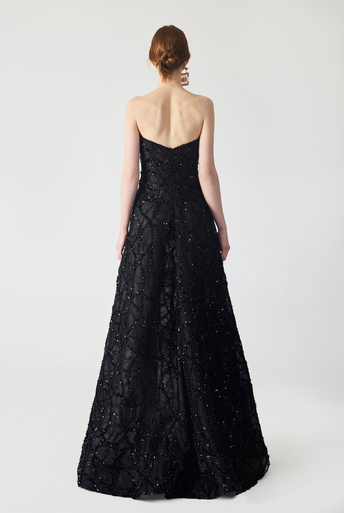 Haleia Hand Embroidery Strapless Maxi Dress
