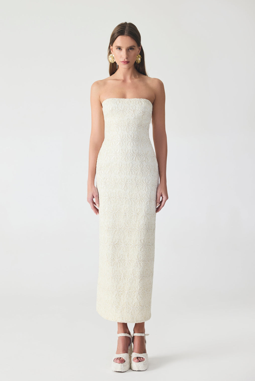 Haleia Strapless Midi Dress