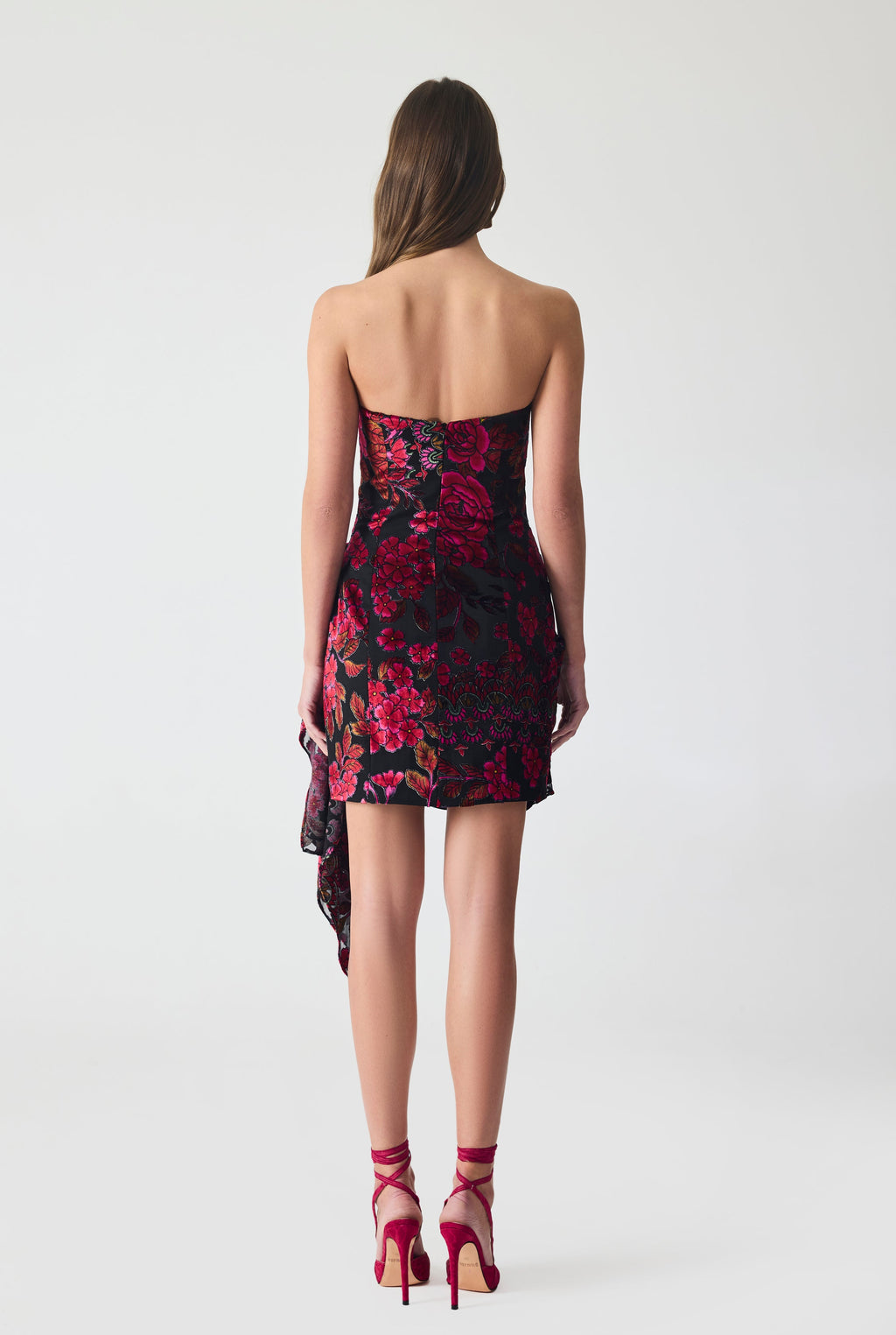 Haleia Burnout Velvet Corset Mini Dress