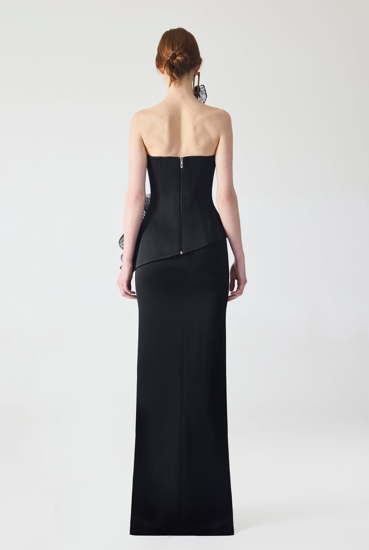 Haleia Hand Embroidered Organza Ruffle Detailed Crepe Corset