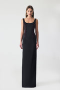 Haleia Hand Embroidered Crepe Maxi Dress