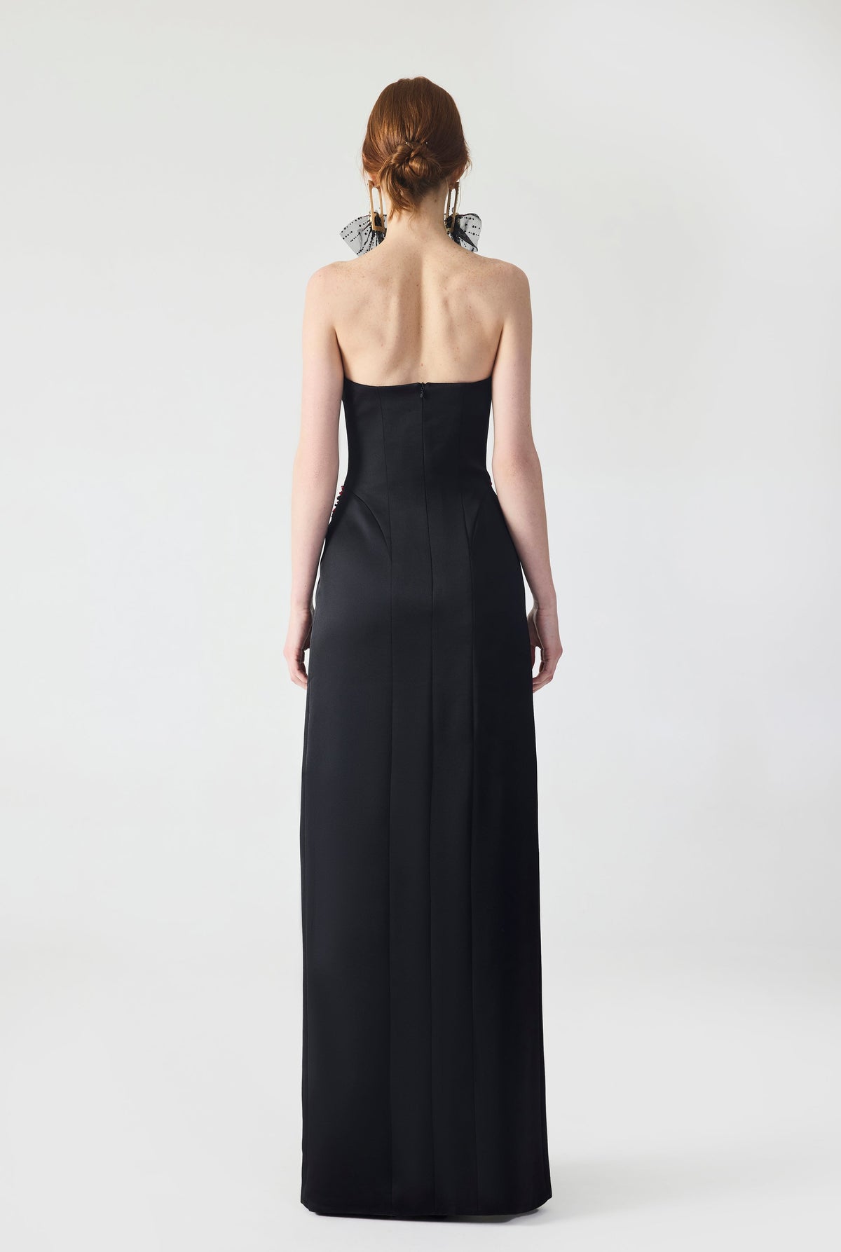 Haleia Crepe Hand Embroidered Cut Out Maxi Dress