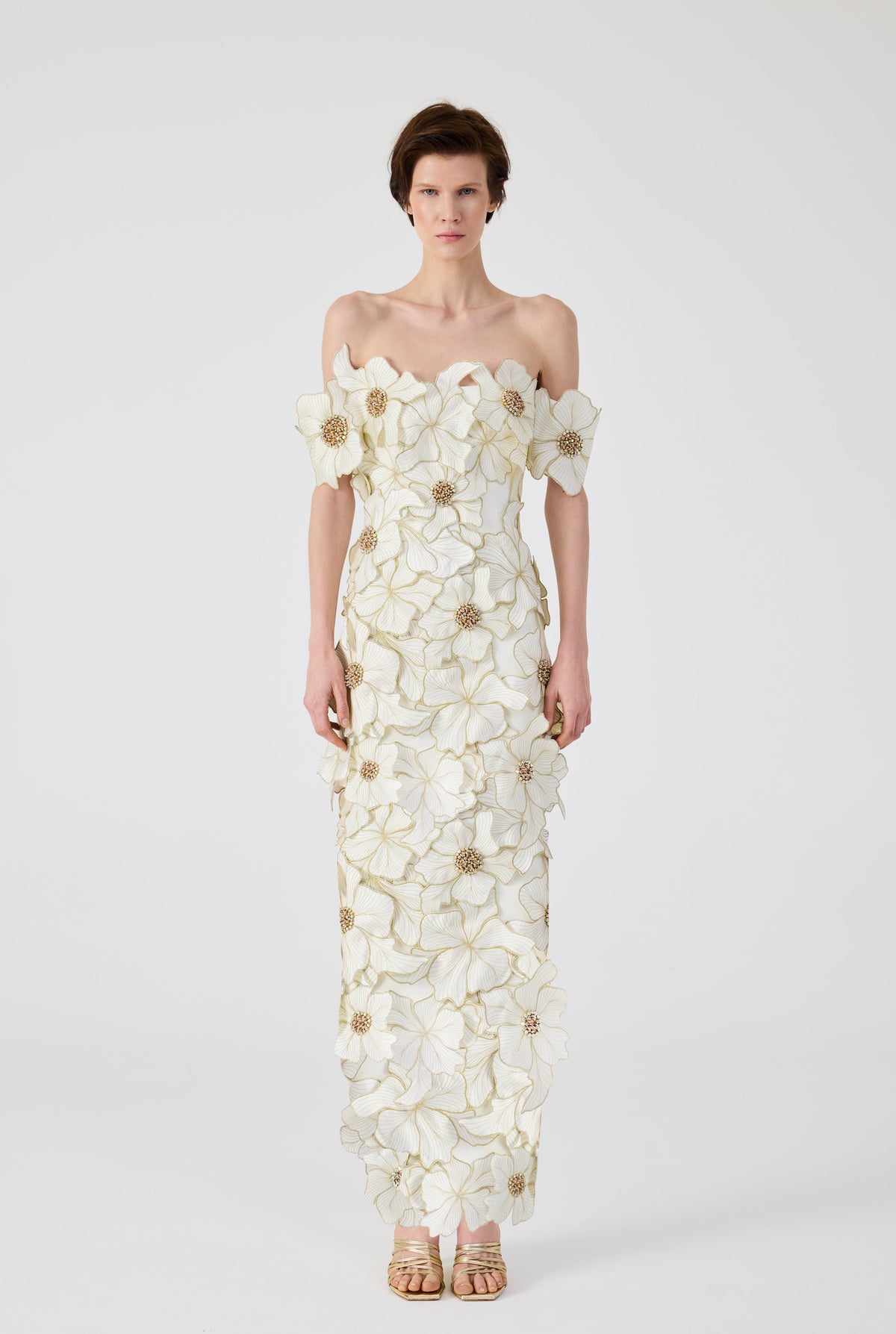 Haleia 3D Flower Long Dress