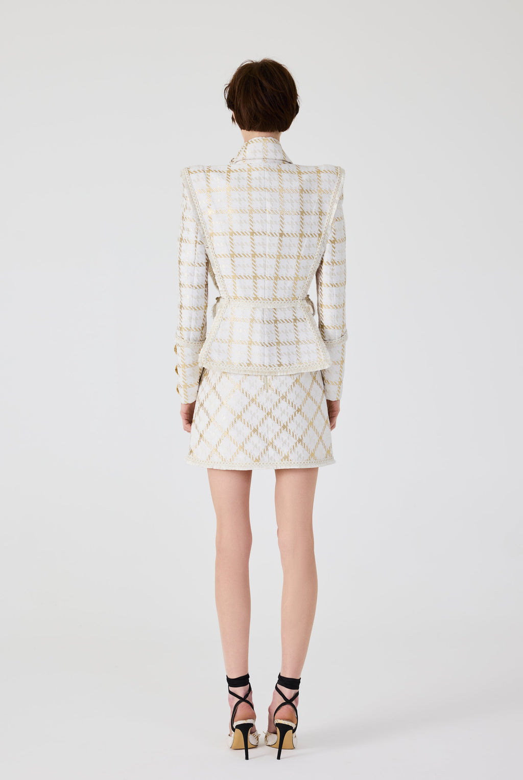 Haleia Gold Plaid Jacket