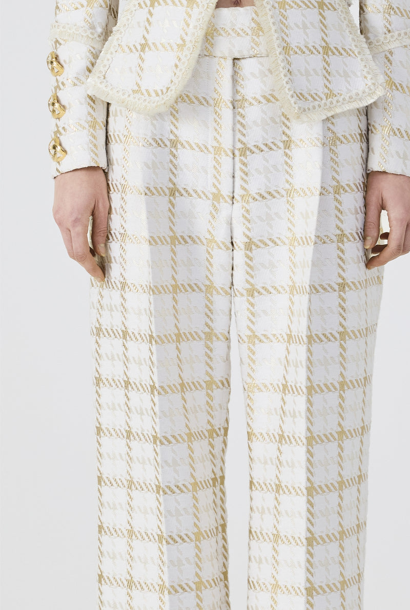 Haleia Gold Plaid Pant