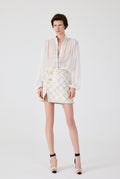 Haleia Gold Plaid Blouse