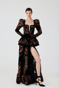 Haleia Fleur Eventail Maxi Dress With Slit