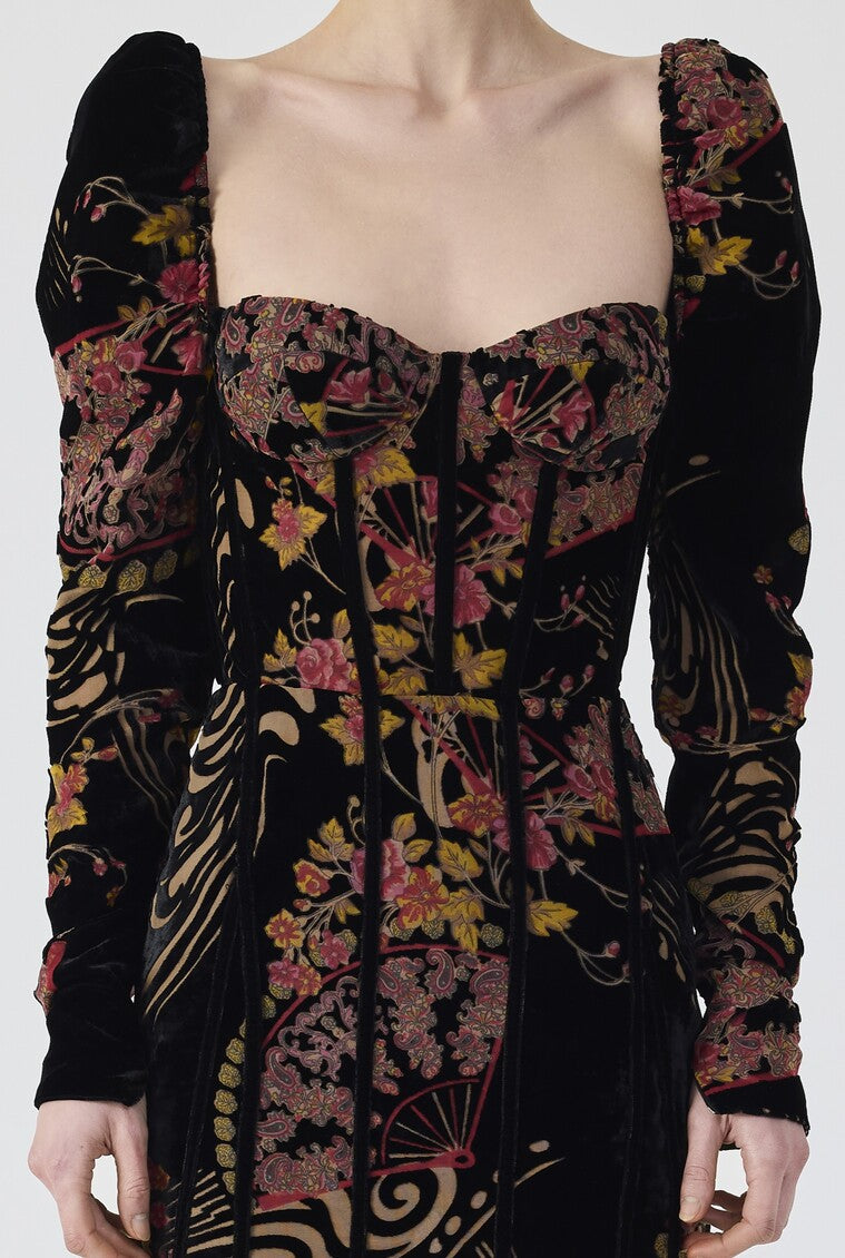 Haleia Fleur Eventail Midi Dress