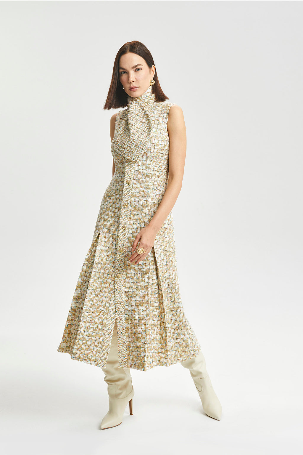 Haleia Kolsuz Buklet Düğme Detaylı Elbise