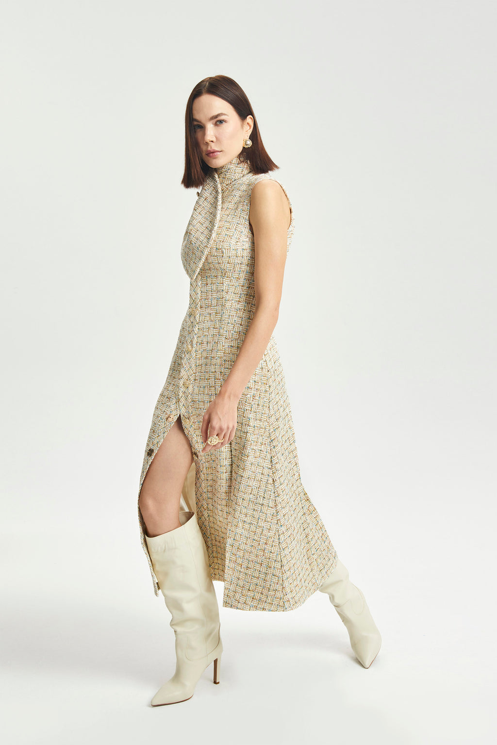 Haleia Kolsuz Buklet Düğme Detaylı Elbise