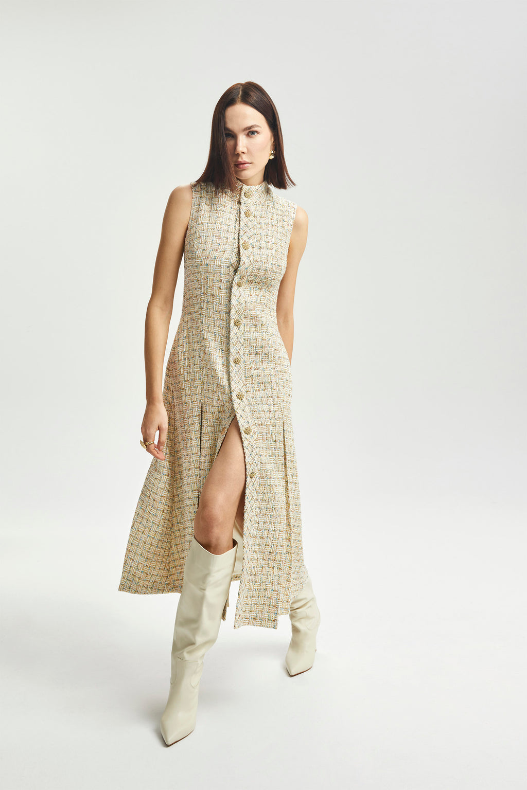 Haleia Kolsuz Buklet Düğme Detaylı Elbise