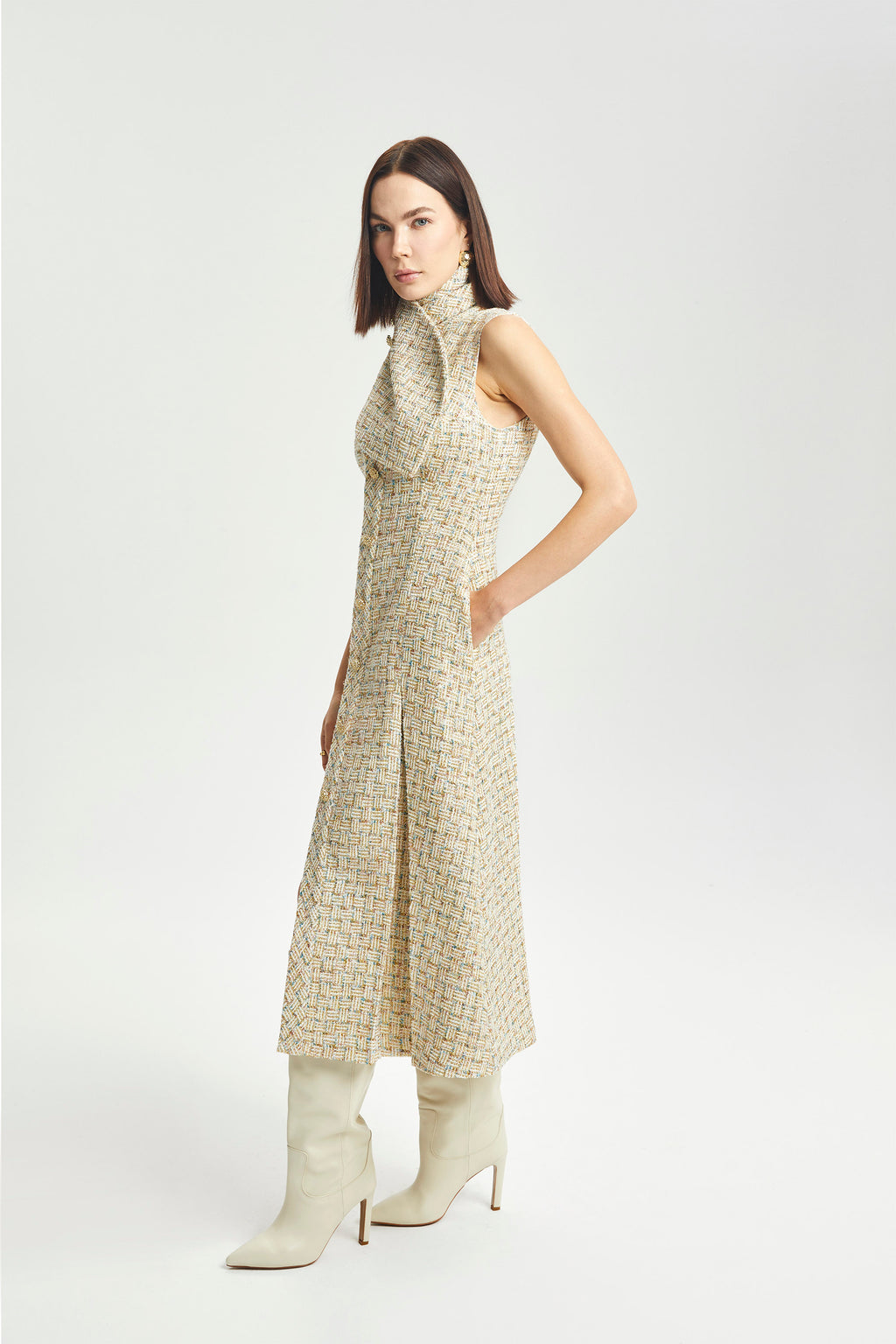 Haleia Kolsuz Buklet Düğme Detaylı Elbise