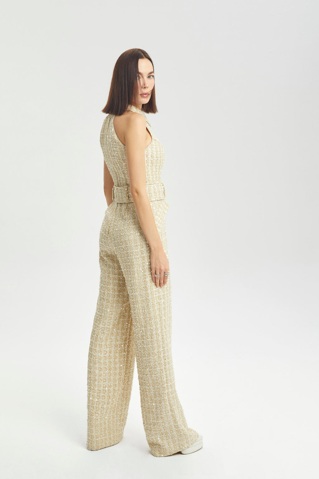 Haleia Sequined Wide-Leg Bouclé Tulum