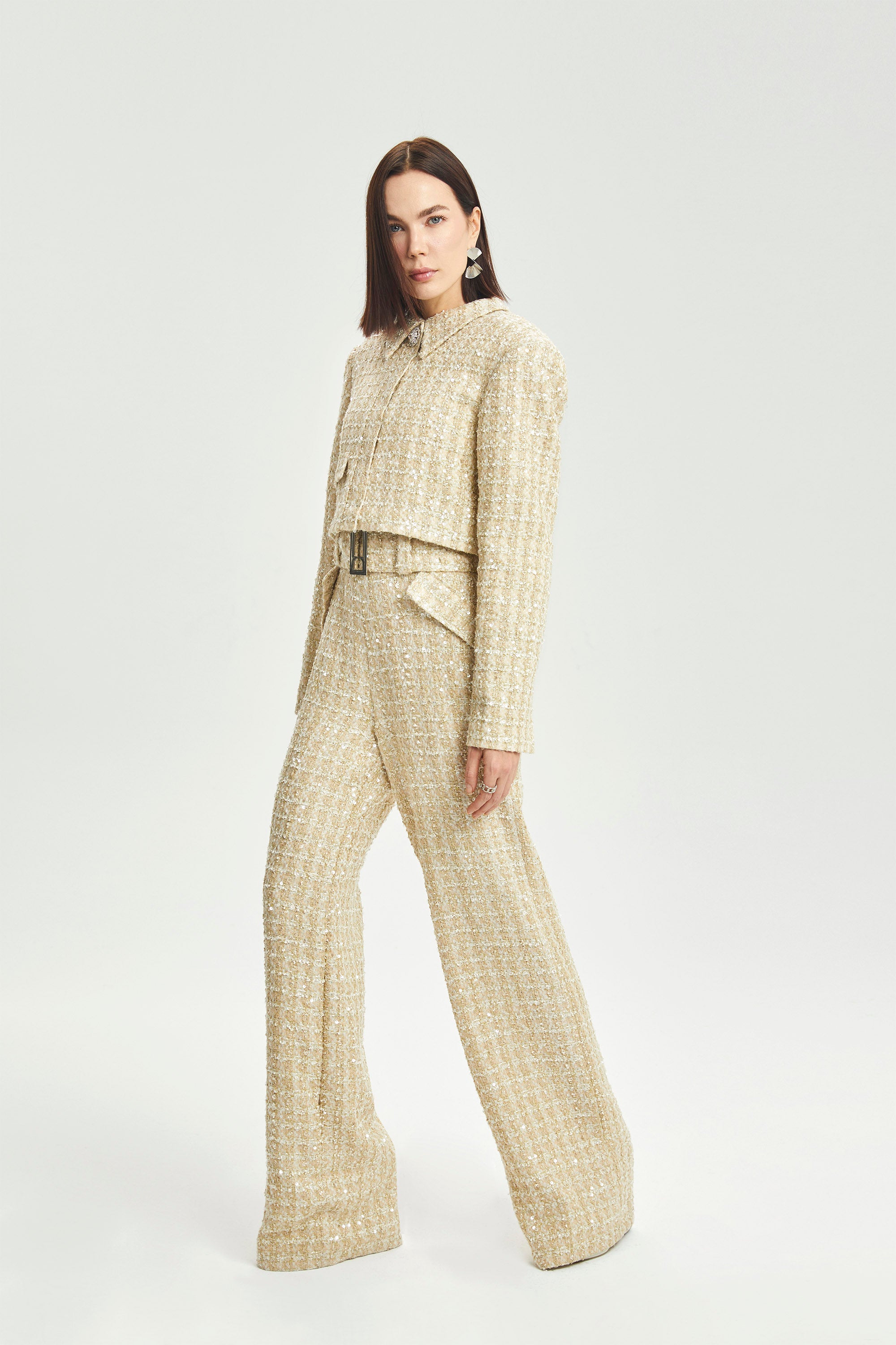 Haleia Cropped Bouclé Ceket