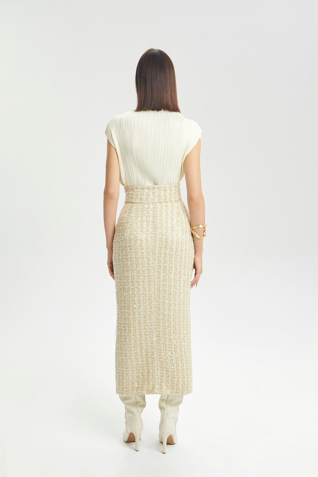 Haleia Korseli Pileli Midi Etek