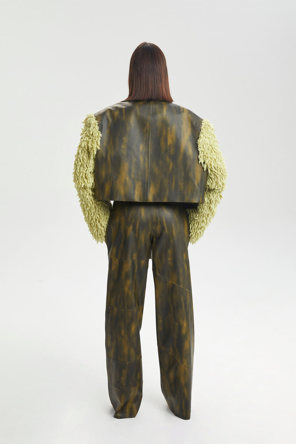 Haleia Yüksek Bel Ombre Deri Pantolon