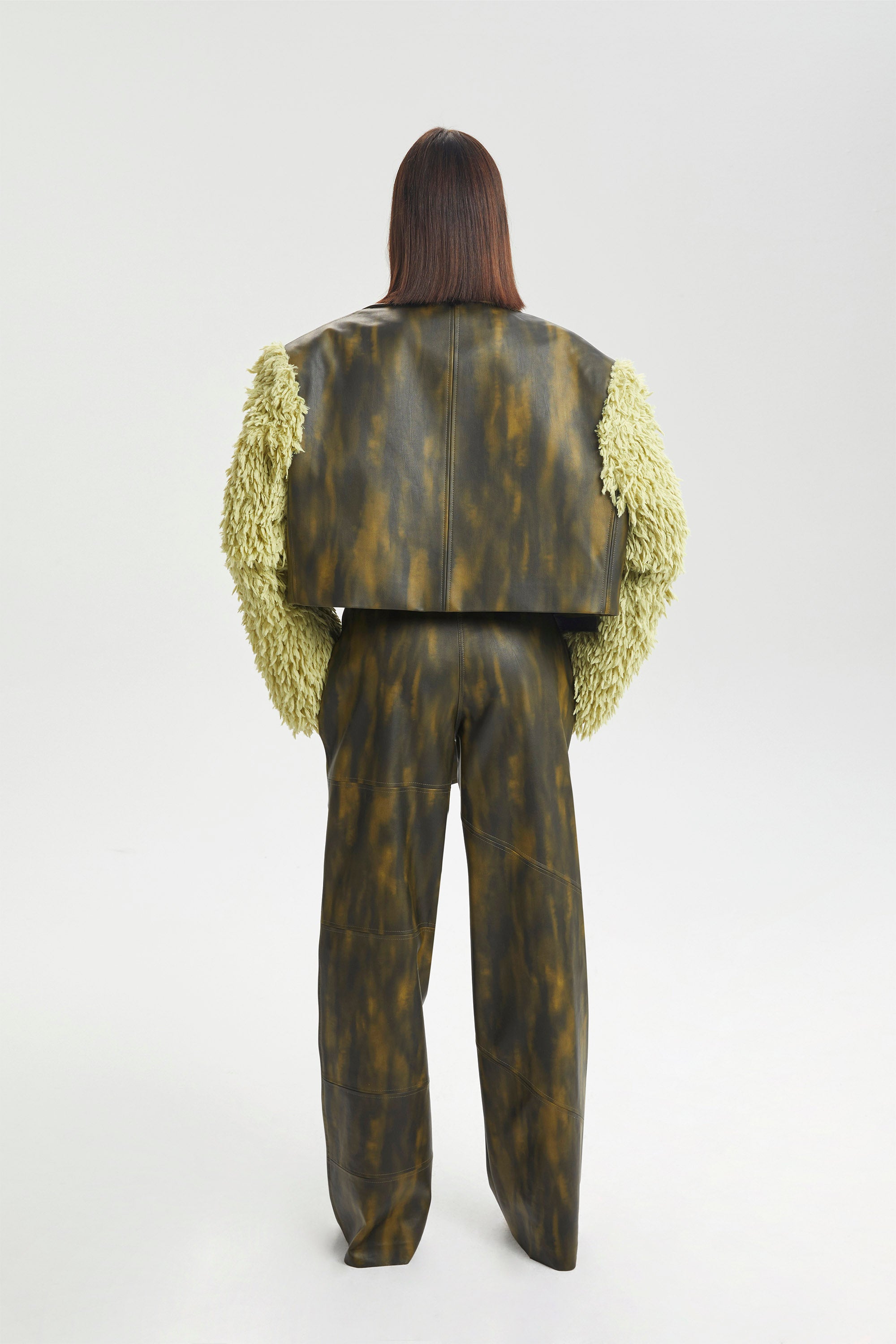 Haleia Yüksek Bel Ombre Deri Pantolon