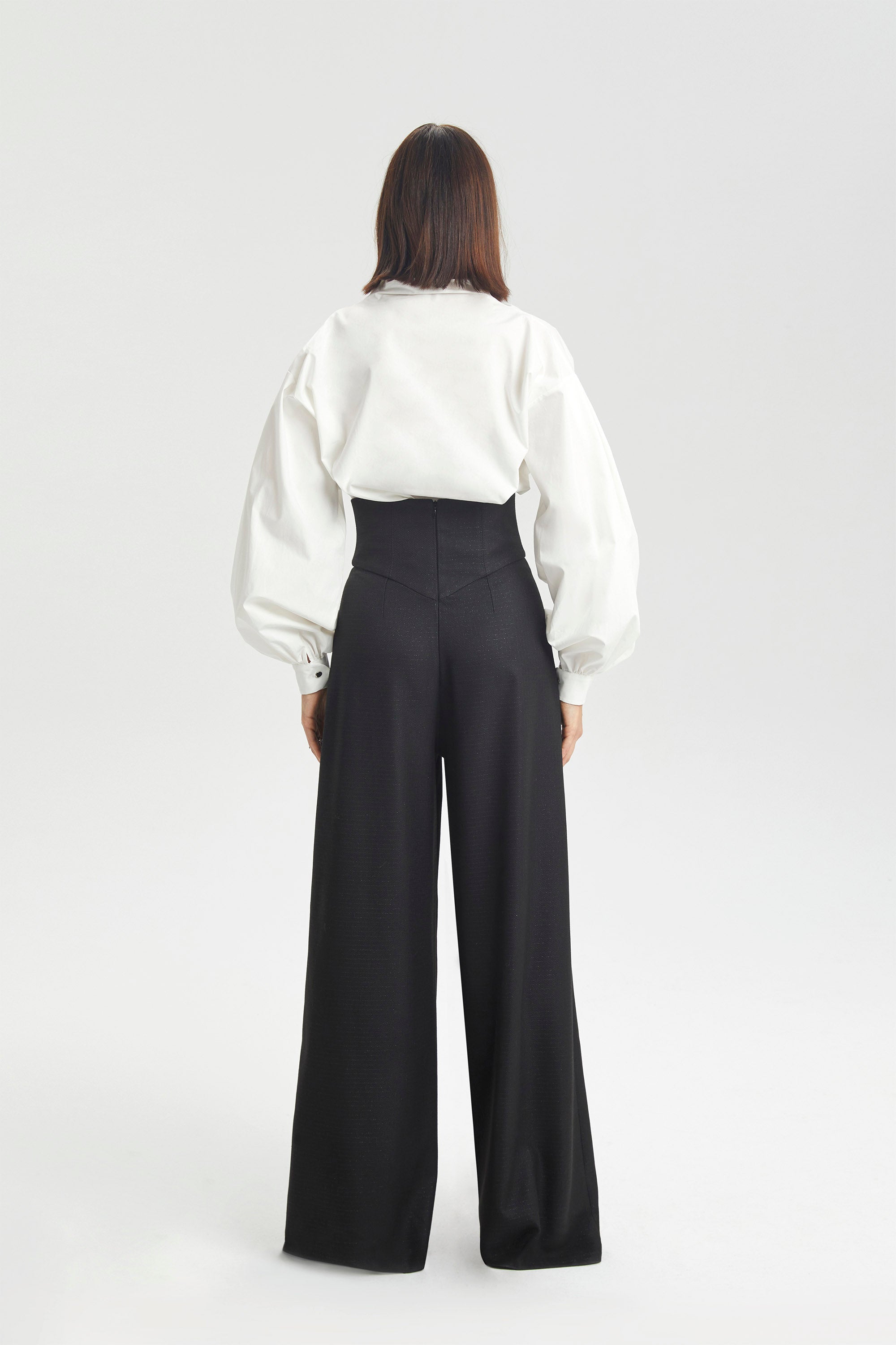 Haleia Silver Detaylı Korsaj Bel Geniş Paça Pantolon