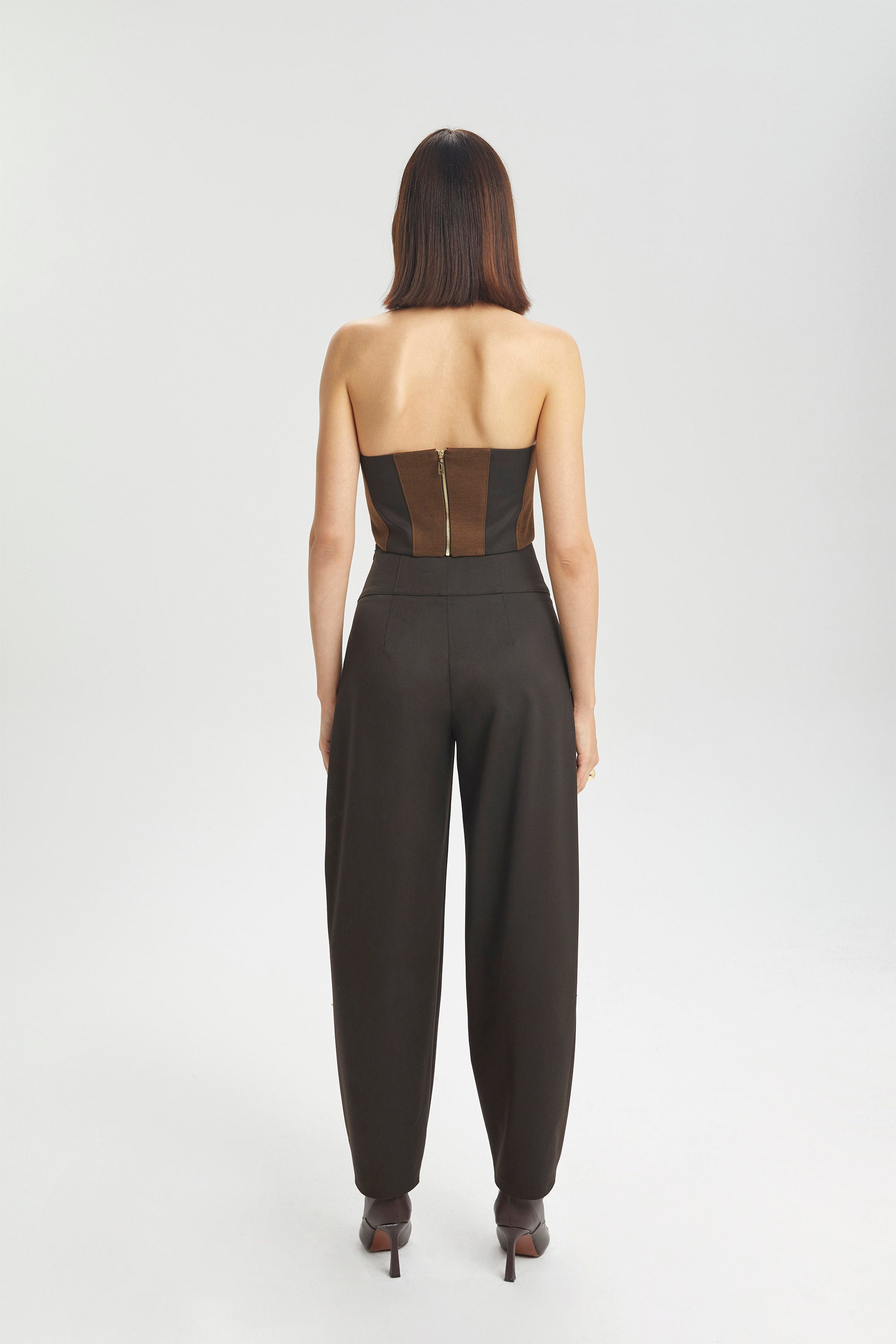 Haleia İki Renkli Gold Tokalı Crop Top