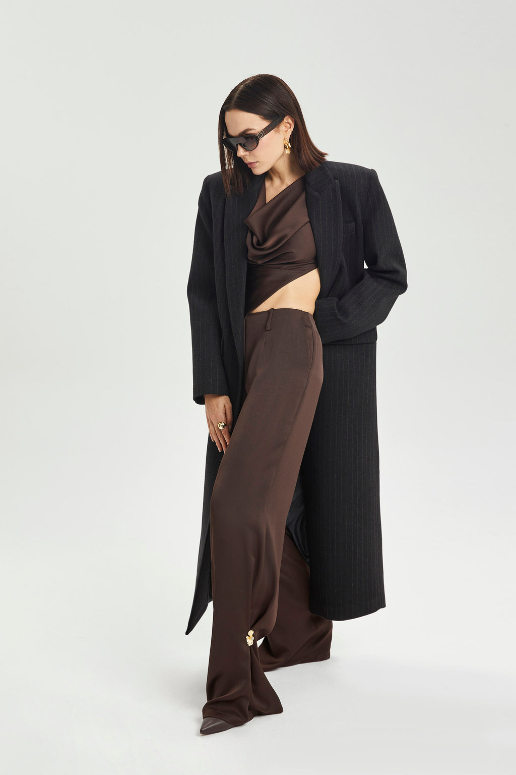 Haleia Çizgili Yün Kaban