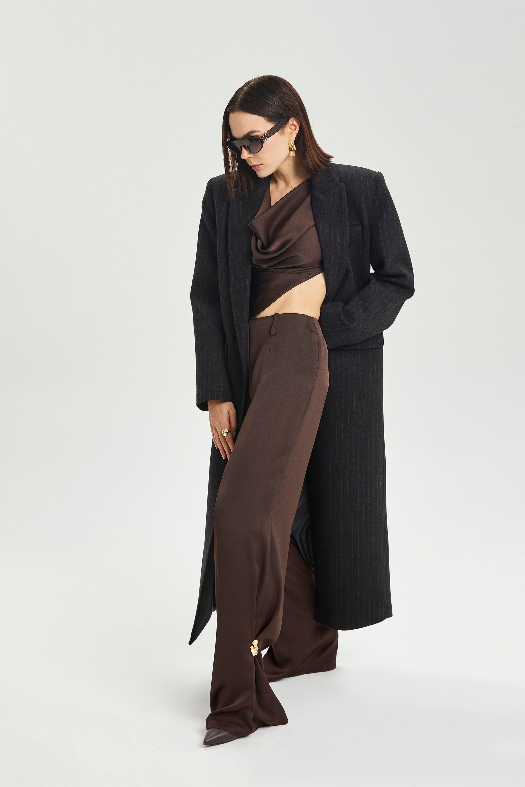 Haleia Çizgili Yün Kaban