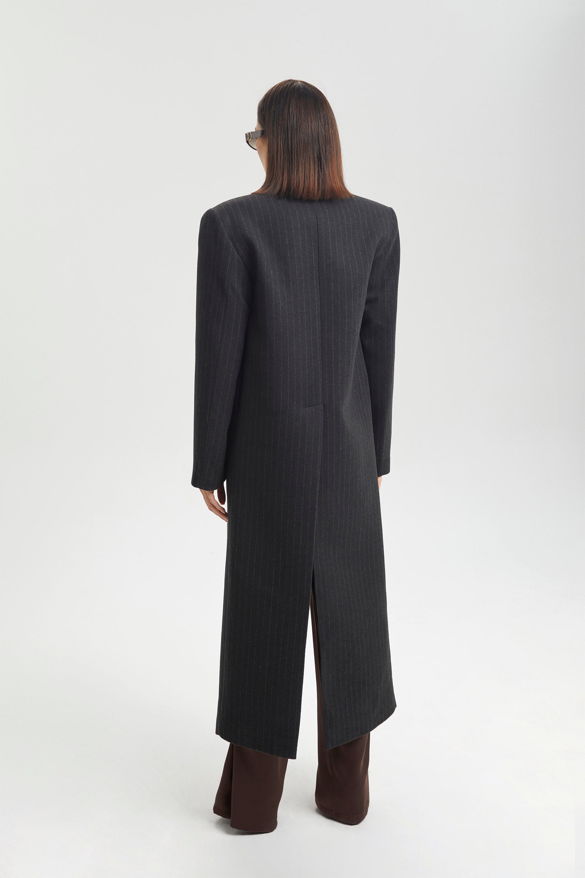 Haleia Çizgili Yün Kaban