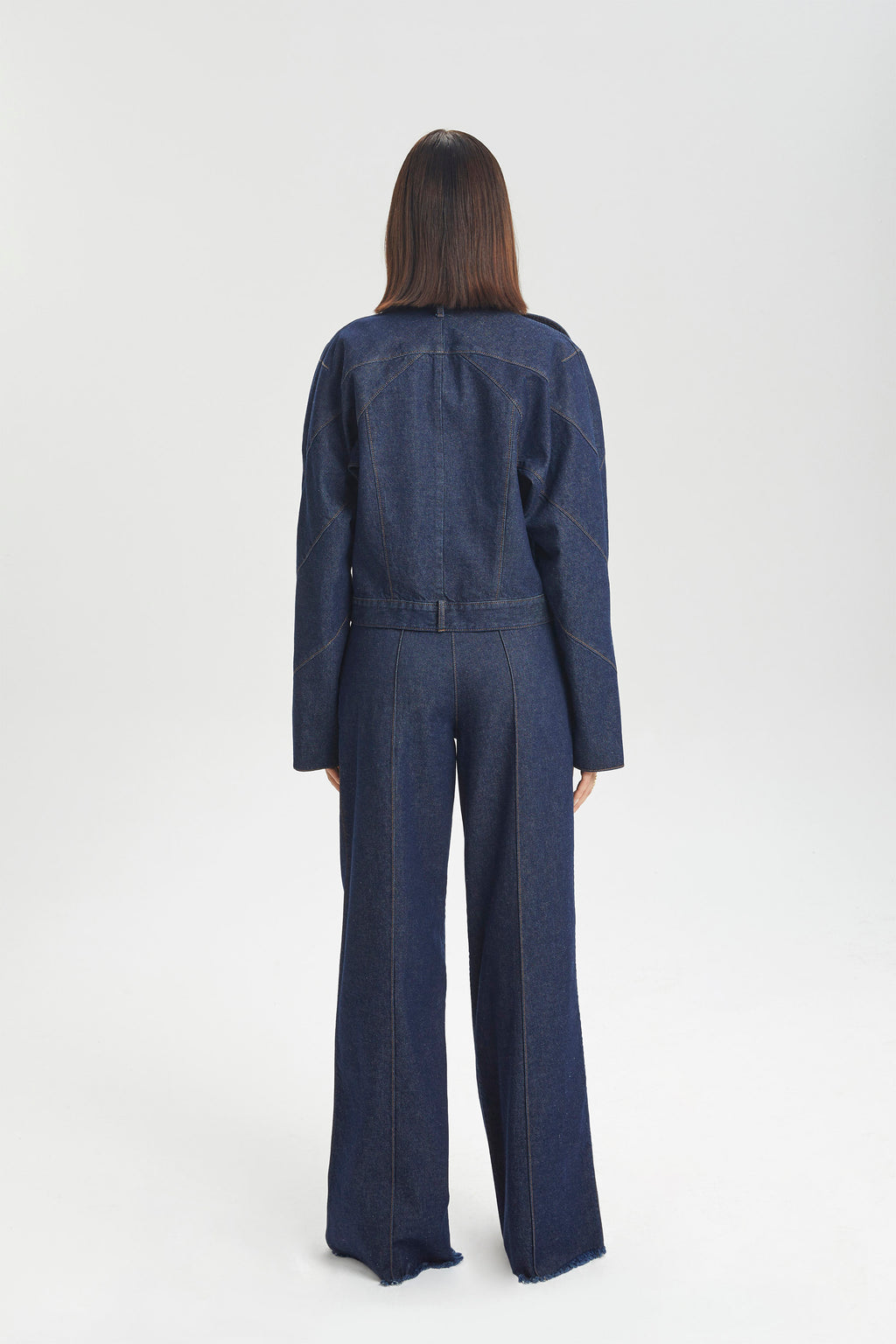 Slit Kollu Yapılandırılmış Denim Ceket