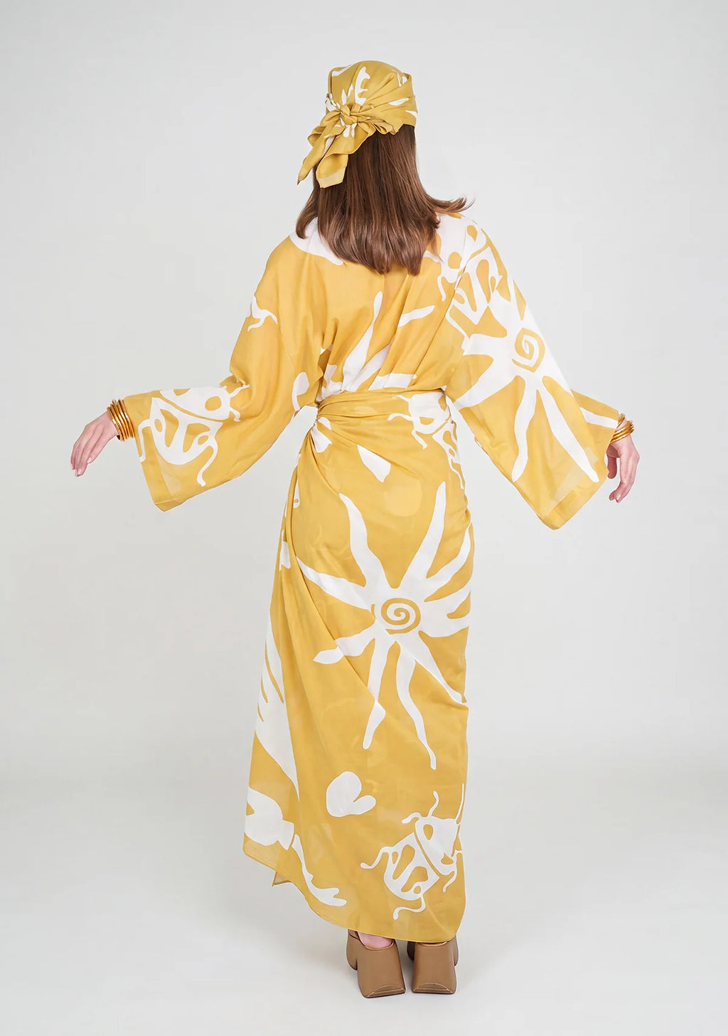 Tiny Desenli Saf Pamuk Kimono