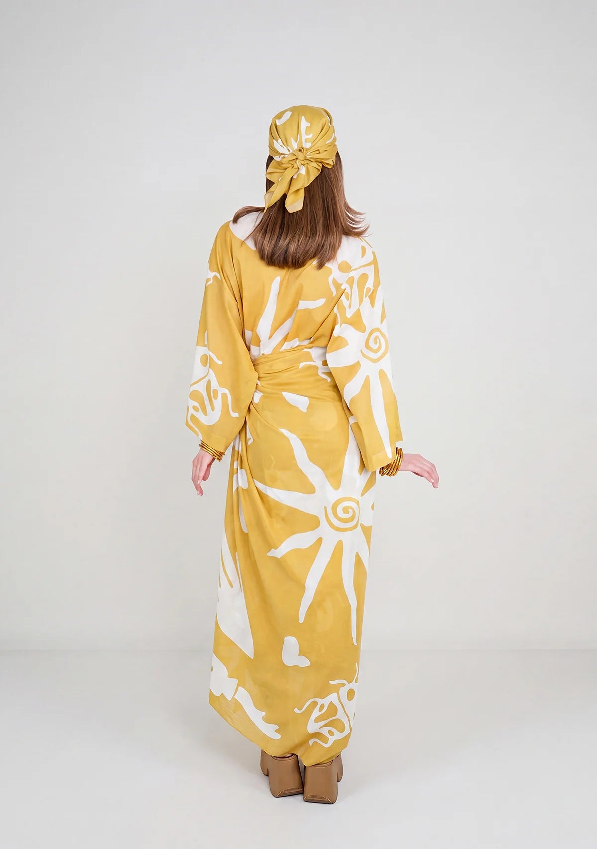 Tiny Desenli Saf Pamuk Kimono