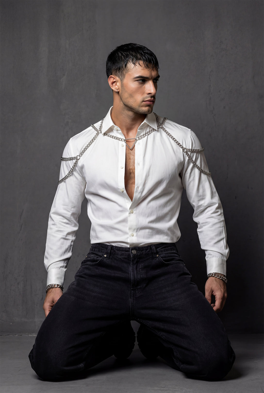 Piel Silver Handmade Chain Shoulder Harness